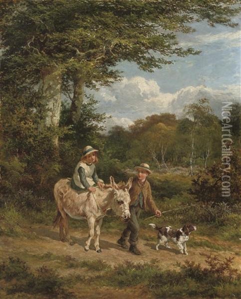 Through The Forest Oil Painting - Edward Holmes