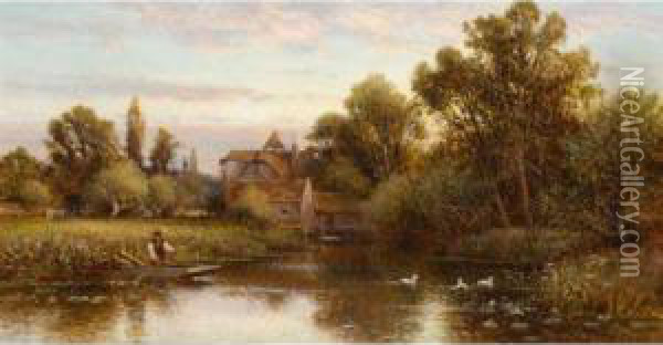 The Ferryman Oil Painting - Alfred I Glendening