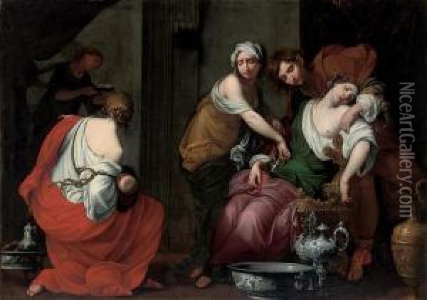 Rachel Giving Birth To Joseph Oil Painting - Francesco Furini