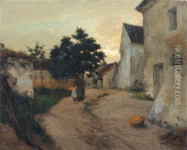 Abendstimmung In Chamigny (?) Oil Painting - Joseph Paul Mesle