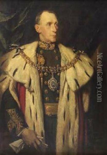Portrait Of Sir Thomas Hutchison, Lord Provost Of Edinburgh Oil Painting - Glyn Warren Philpot