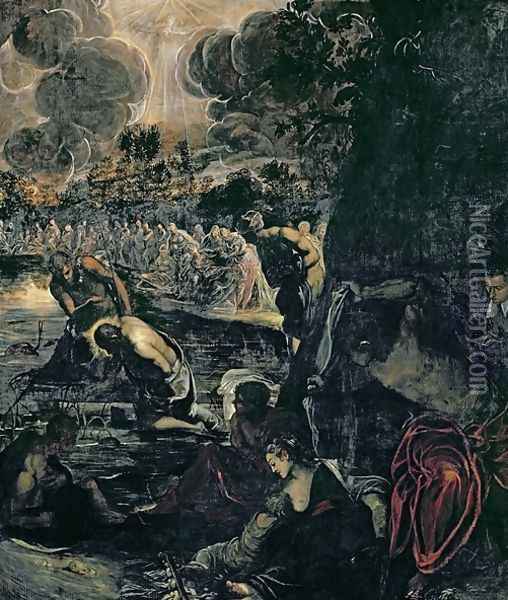 The Baptism of Christ 2 Oil Painting - Jacopo Tintoretto (Robusti)