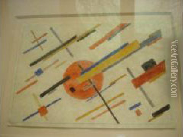 Composition Suprematiste Circa 1924 Oil Painting - Nina Osipovna Kogan