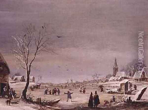 Winter Landscape 4 Oil Painting - Aert van der Neer
