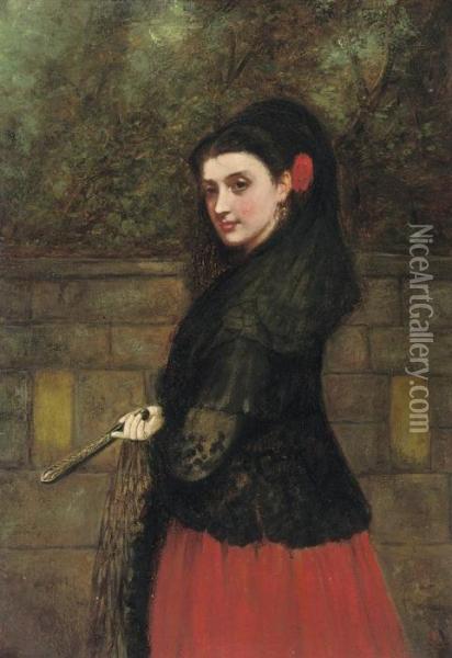 A Spanish Beauty Oil Painting - Charles Sillem Lidderdale