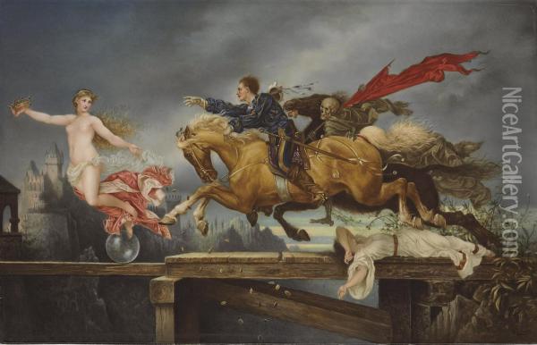 Die Fagd Nach Dem Gluck Oil Painting - Rudolf Friedrich Henneberg