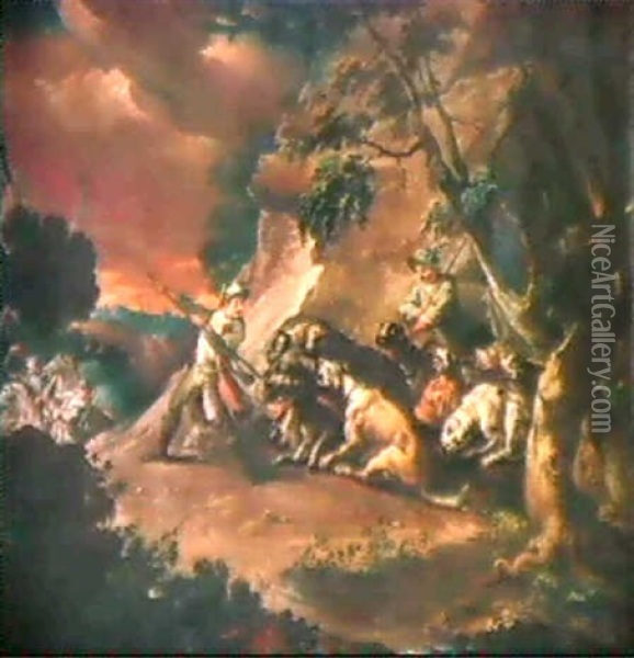 Keilerjagd Oil Painting - Johann Adam Riediger