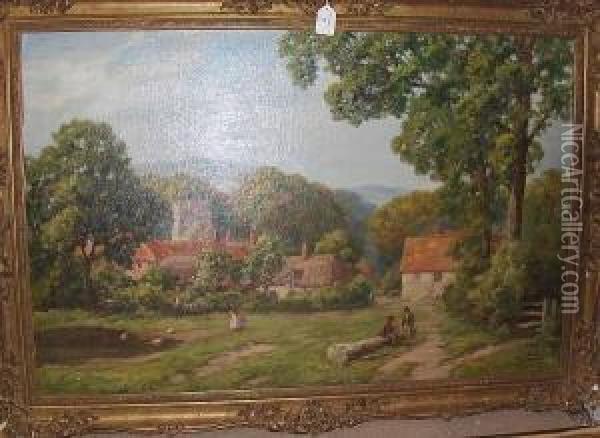 Chalfont St. Giles, And Turville, Buckinghamshire, Rural Village Scenes Oil Painting - Thomas Edward Francis