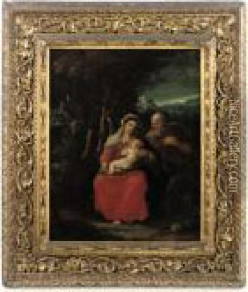 The Rest On The Flight Into Egypt Oil Painting - Annibale Carracci