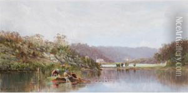 On Lane Cove River Oil Painting - William Charles Piguenit
