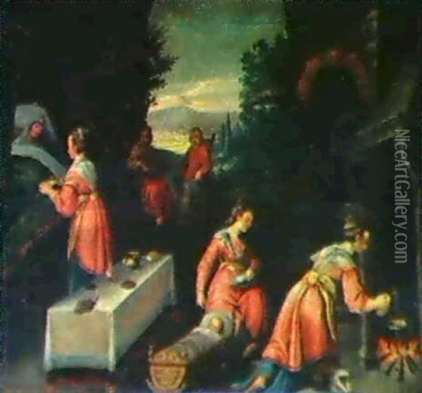 Die Geburt Mariens Oil Painting - Jacopo dal Ponte Bassano
