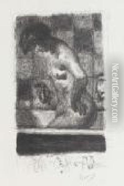 Femme Debout Dans Sa Baignoire Oil Painting - Pierre Bonnard