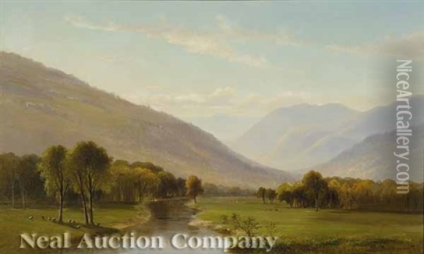 View Of The Green Mountains Near Waterbury, Vermont Oil Painting - Benjamin Champney