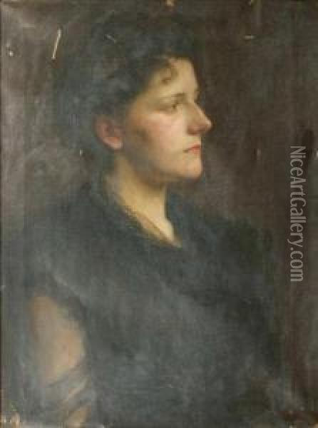 Portrait Ofa Lady Oil Painting - Ernest Board