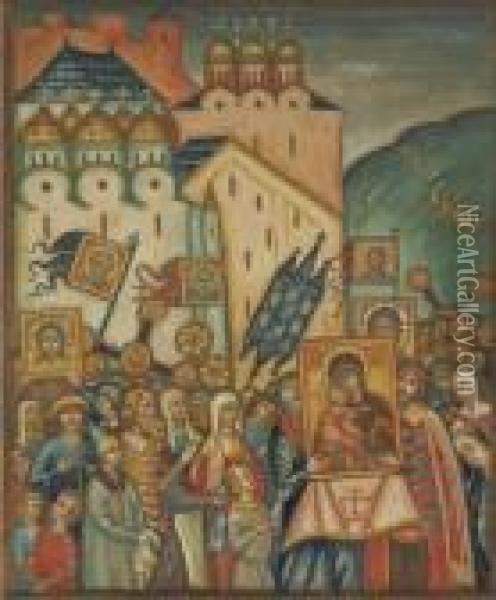 The Feast Of Orthodoxy Oil Painting - Dimitri Semenovich Stelletsky