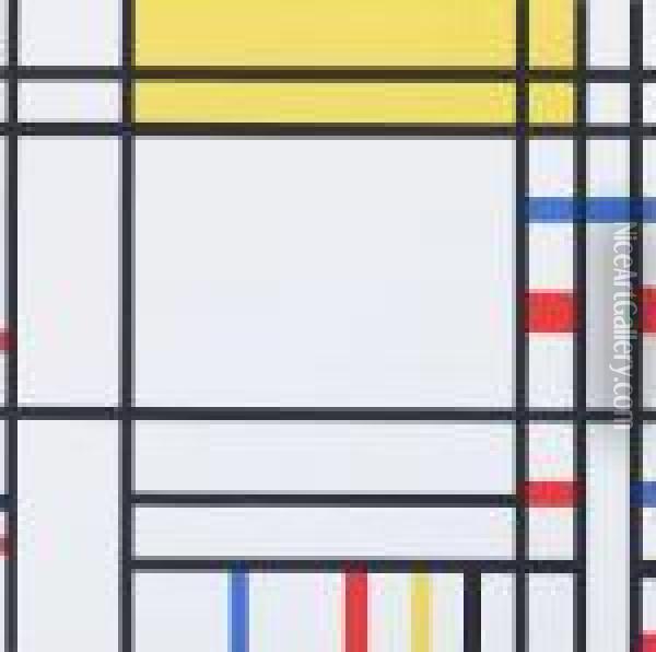 Compostition With Black Lines Oil Painting - Piet Mondrian