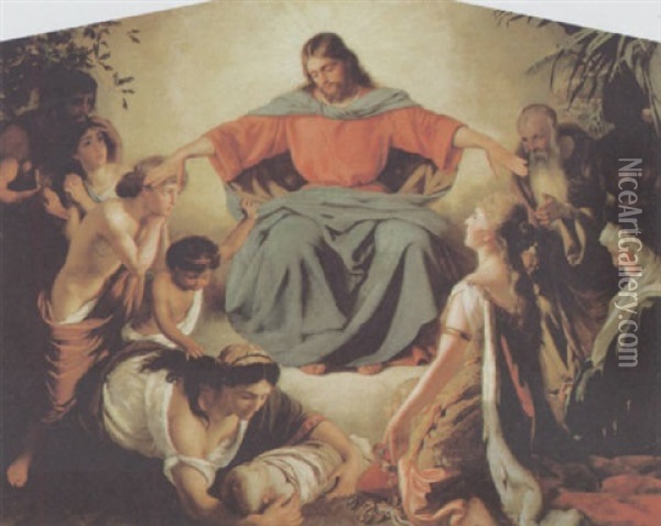 Christus Consolator Oil Painting - Heinrich Waldschmidt