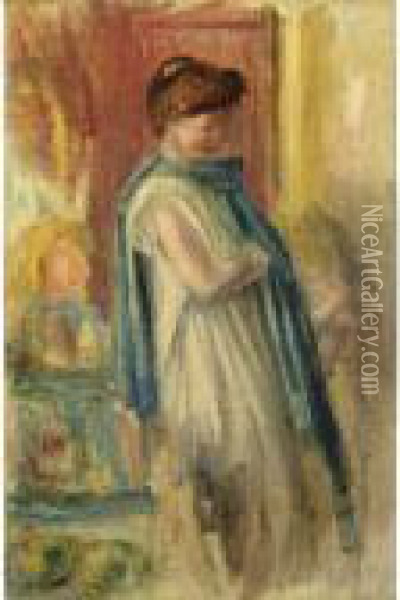 Jeune Femme Debout Oil Painting - Pierre Auguste Renoir