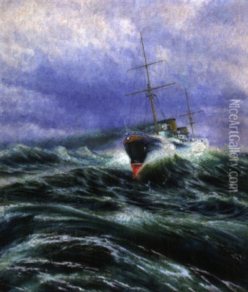Marine Scene Oil Painting - Knut Ekwall