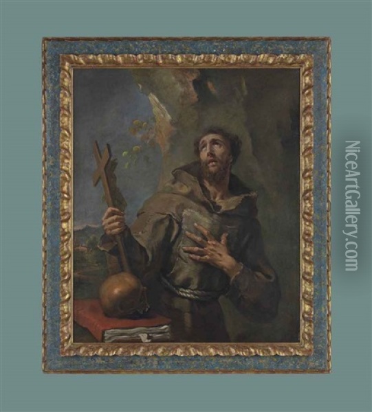 Saint Francis In Ecstasy Oil Painting - Sebastiano Ricci