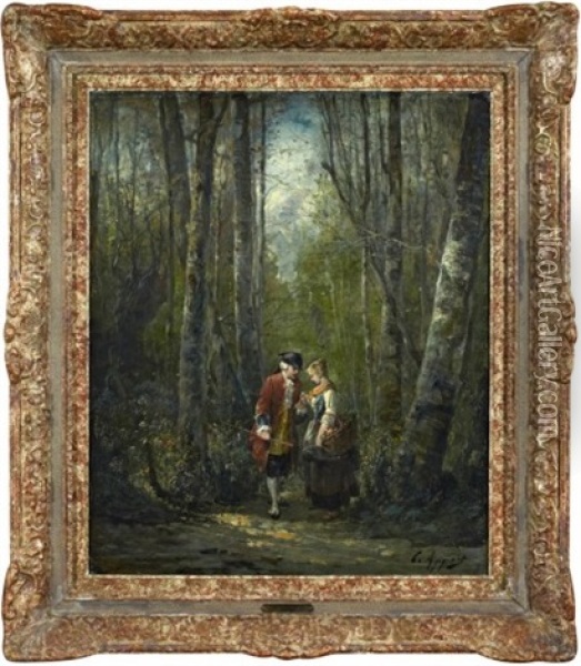 Kurtis Vid Skogsvag Oil Painting - Eugene Appert