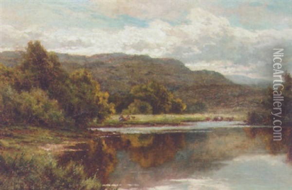The Lledr River, North Wales Oil Painting - Henry H. Parker