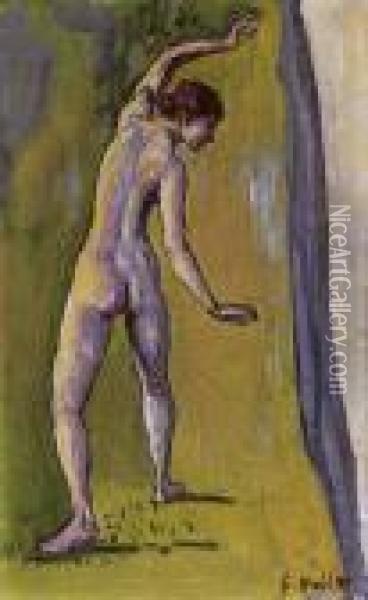 Weiblicher Akt Am Abgrund (folie De L'abime) Oil Painting - Ferdinand Hodler