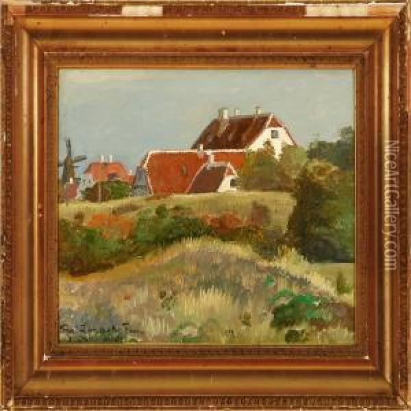 Hvidehus Oil Painting - Frederik Lange