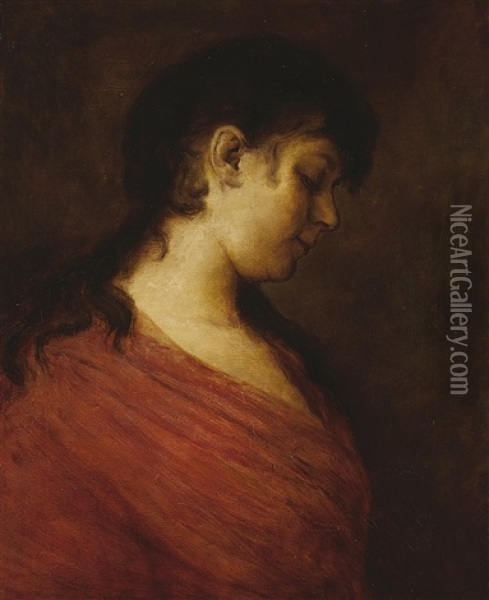 Portret Ernestiny Harlanderove Oil Painting - Gabriel von Max