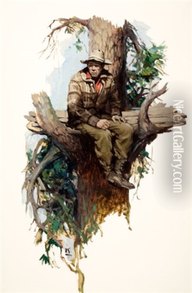 Old Scout Oil Painting - William Henry Dethlef Koerner