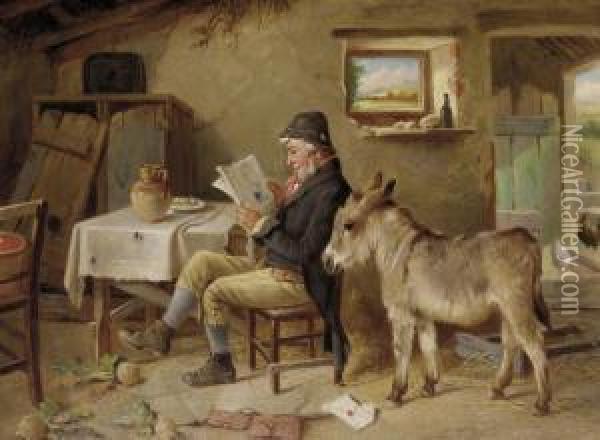 The Love Letter Oil Painting - Charles Hunt