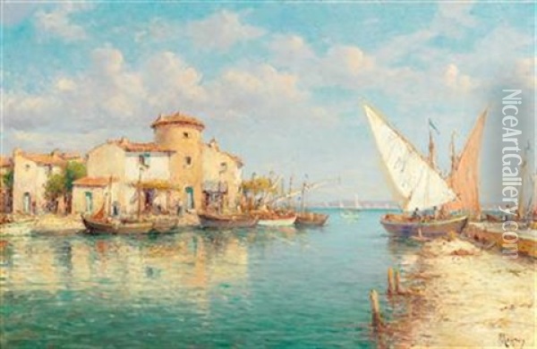 View Of Martigues Oil Painting - Henri Malfroy-Savigny