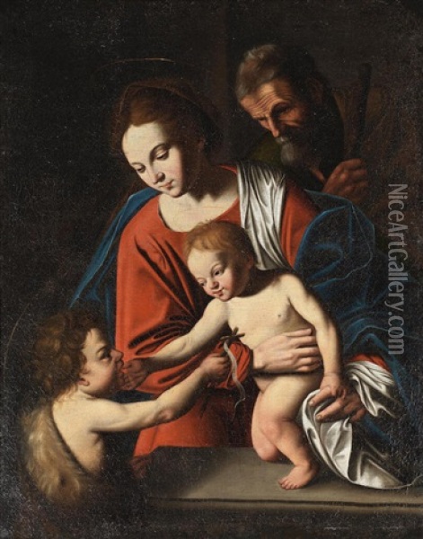 The Holy Family With The Infant Saint John The Baptist Oil Painting - Philippe Quantin