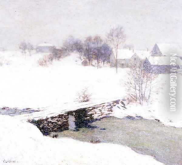 The White Mantle Oil Painting - Willard Leroy Metcalf