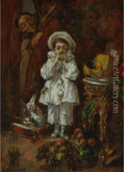Pierrot Gourmand Oil Painting - Charles Monginot