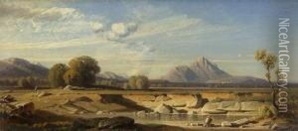 Vorgebirgslandschaft Oil Painting - August Seidel