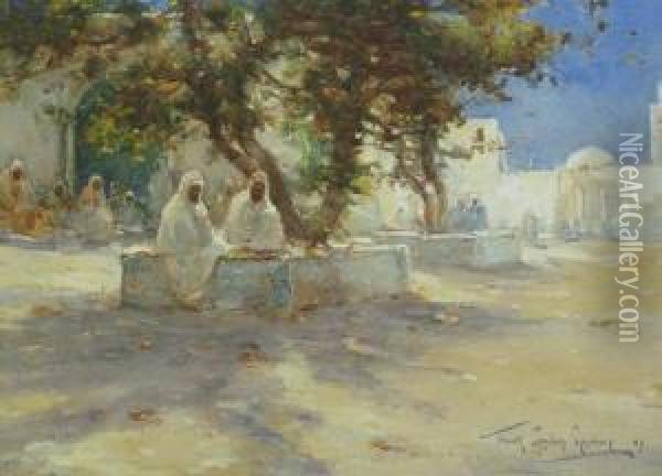 Arab Street Scene Oil Painting - Frank Spenlove Spenlove