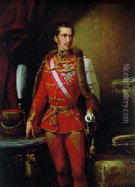 Portrat Kaiser Franz Josephs Oil Painting - Michael Rieser