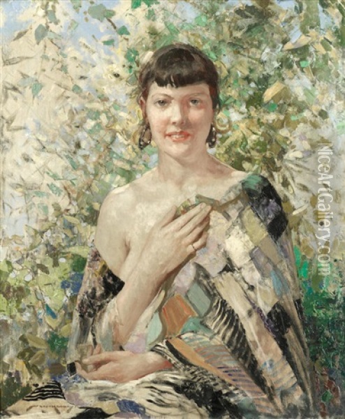 Portrait Of A Young Lady Oil Painting - William Lee-Hankey