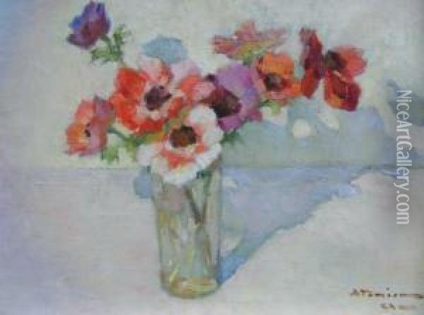 Anemones Dans Un Vase Oil Painting - Charles Garabed Atamian