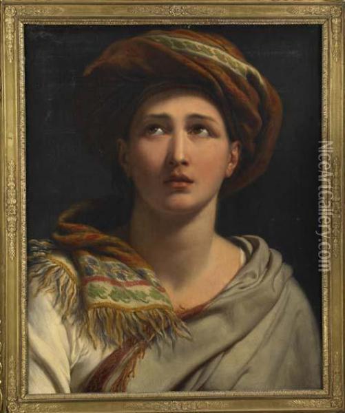 Jeune Homme Au Turban De Cachemire Oil Painting - Jean Baptiste Antoine Emile Beranger