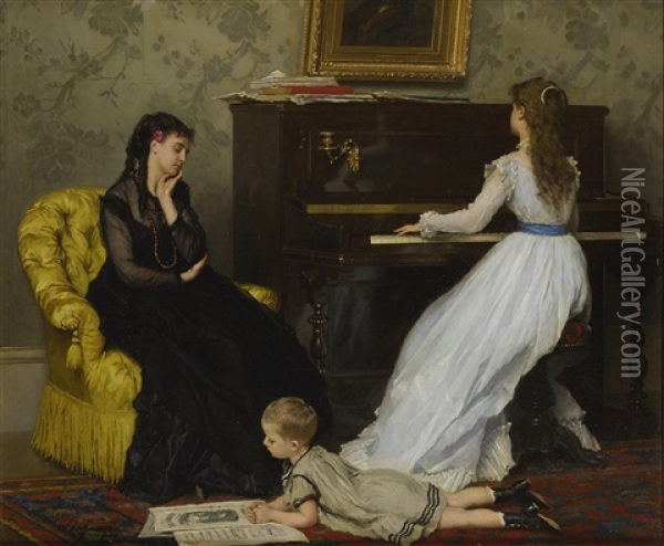 Practicing Oil Painting - Gustave Leonhard de Jonghe