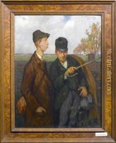 Landstreicher. 1892. Oil Painting - Ernst Wurtenberger
