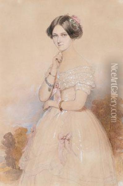 Bildnis Der Prinzessin Caroline Von Wasa Oil Painting - Emanuel Thomas Peter