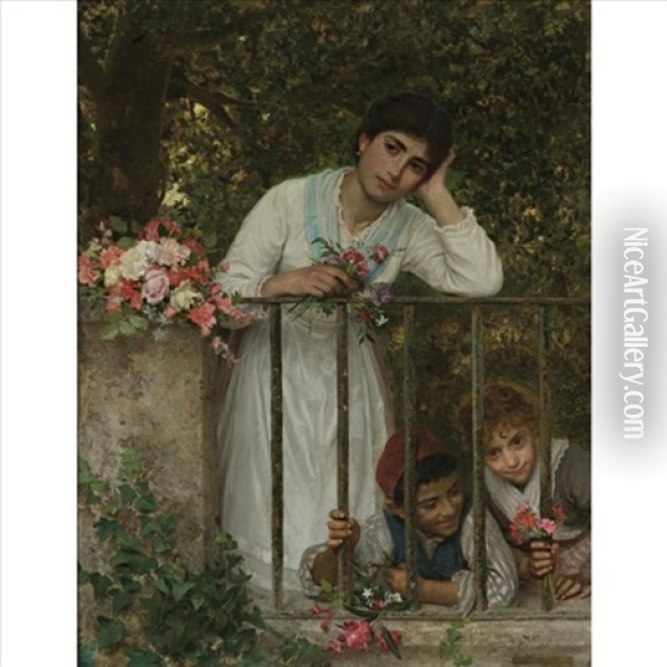 Gathering Bouquets Oil Painting - Sophie Anderson