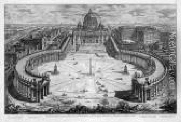 Veduta Dell'insigne Basilica Vaticana Oil Painting - Giovanni Battista Piranesi
