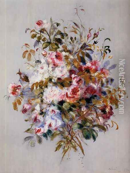 A Bouquet Of Roses Oil Painting - Pierre Auguste Renoir