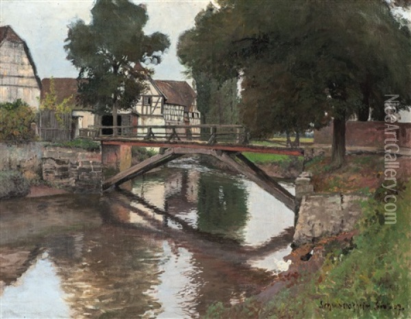 Flusslauf Oil Painting - Franz Xaver Hoch