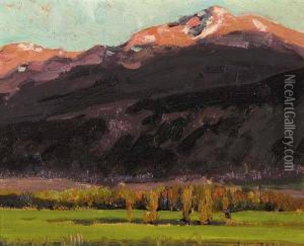 Mountains Near Jasper Oil Painting - John William Beatty