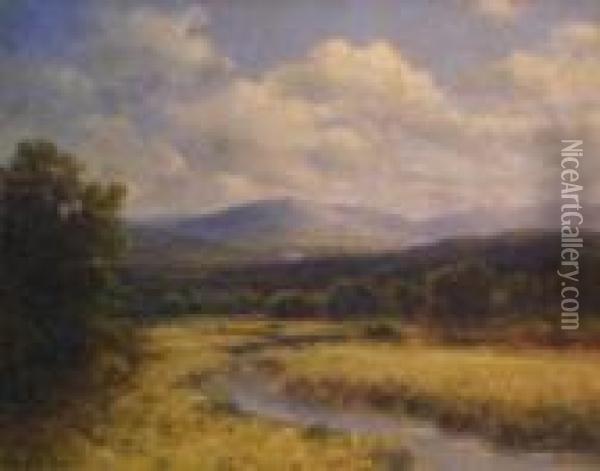Mountain Landscape With Stream Oil Painting - Thomas Bartholomew Griffin